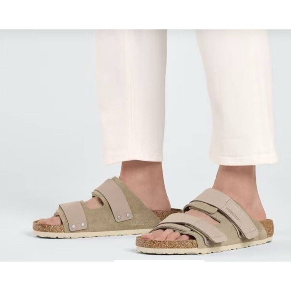 Birkenstock Sandals Unisex Taupe Uji Nubuck Suede Leather Retro US 10  EU 41 New